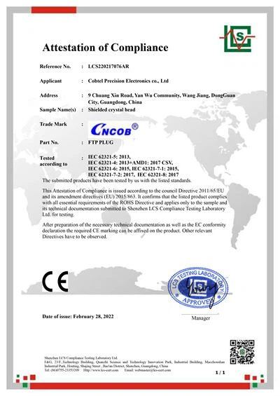 RJ45 Connector FPT - Reach