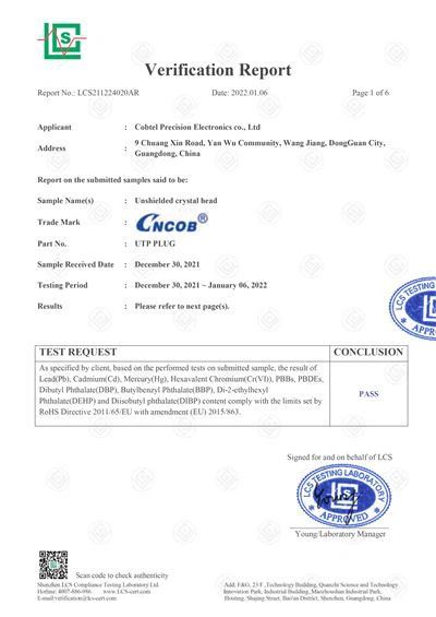 RJ45 Connector UTP -ROHS-1