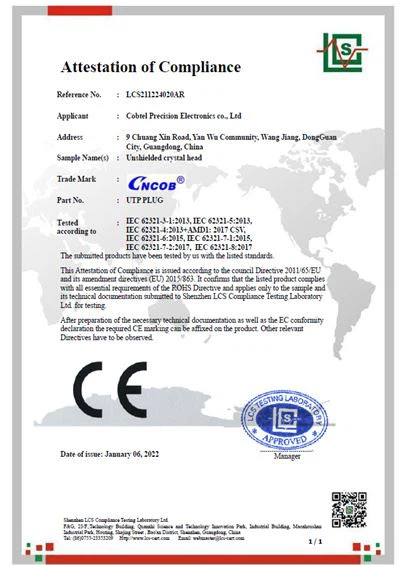 RJ45 Connector UTP-CE