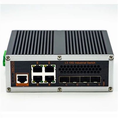 3 層 4*100GBASE FX から 4*10GBASE TX SFP 産業用イーサネット スイッチ