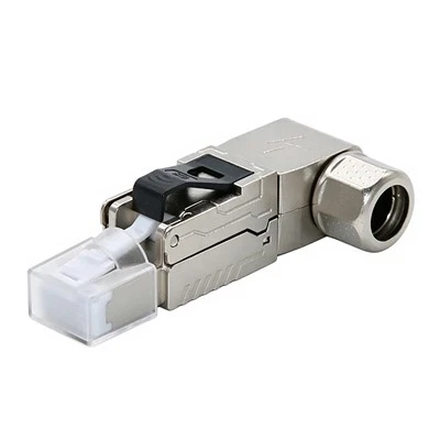 角度付きツールレス RJ45 プラグ