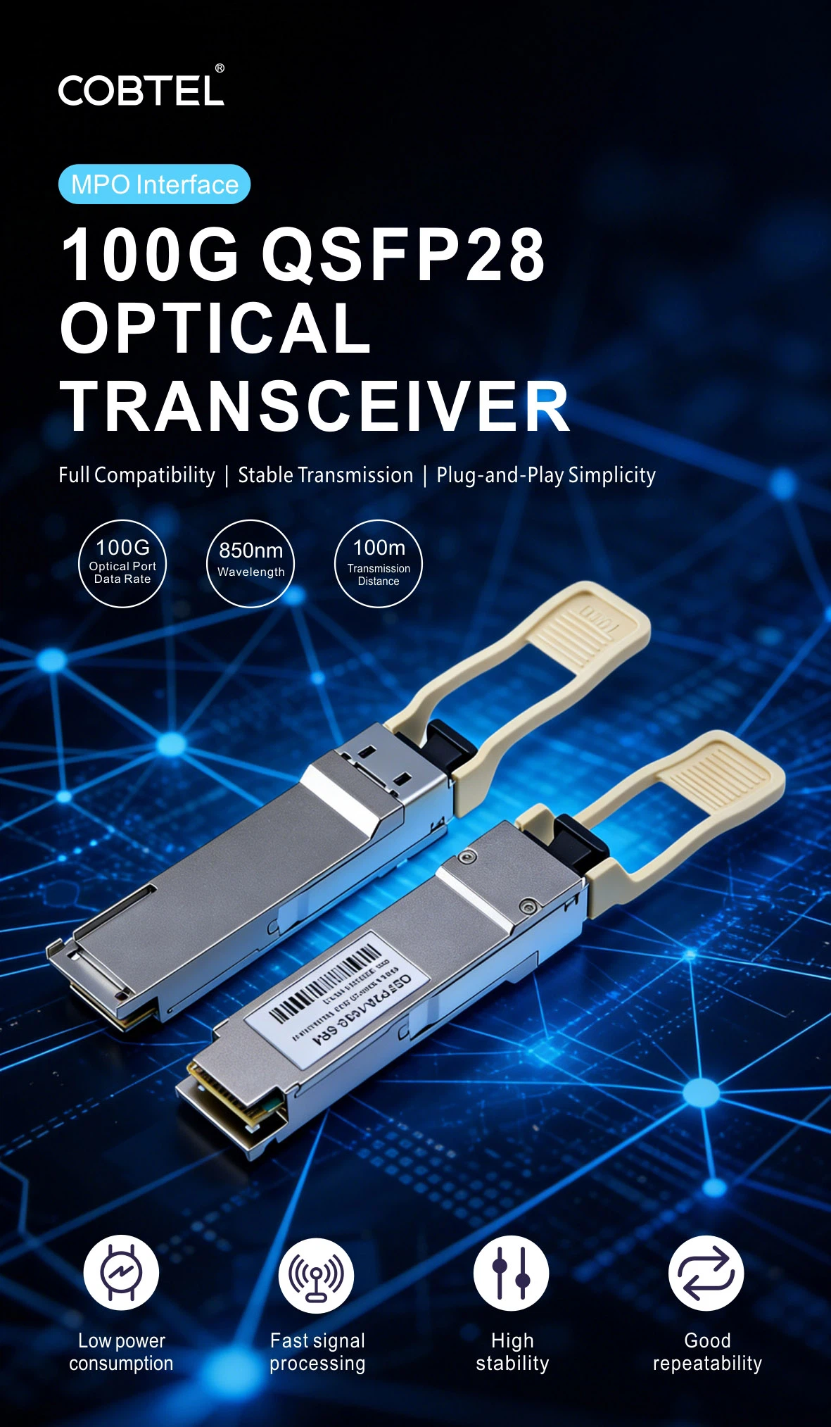 40G 850nm Multimode MPO DCI Coherent QSFP Optical Module1 40G 850nm Multimode MPO DCI Coherent QSFP Optical Module1