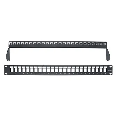 1U 24-ポートシールドパッチパネル